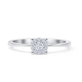 Solitaire Style Diamond Halo Ring 10K White Gold 0.14ct Wholesale