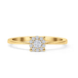 Solitaire Style Diamond Halo Ring 10K Yellow Gold 0.14ct Wholesale