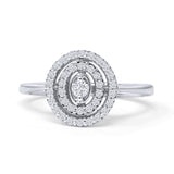 Diamond Halo Ring Milgrain Oval Shape 10K White Gold 0.28ct Wholesale