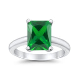 Solitaire Engagement Ring Green Emerald CZ 925 Sterling Silver Wholesale