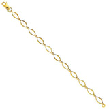 14K Yellow Gold Light Bracelet Chain 7.25" Extension