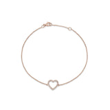 Diamond Heart Bracelet 14K Rose Gold 0.13ct Wholesale