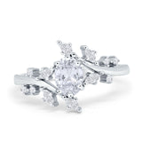 14K White Gold Oval Bridal Simulated CZ Wedding Engagement Ring Size 7