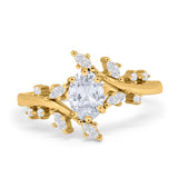 14K Yellow Gold Oval Bridal Simulated CZ Wedding Engagement Ring