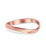 14K Rose Gold Thumb Curve Band Solid Wedding Engagement Ring Size 7