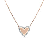 Heart Pendant Diamond Necklace 14K Rose Gold 0.07ct Wholesale