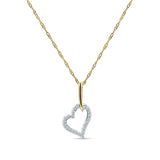 Diamond Heart Pendant Necklace 14K Two Tone Gold 0.10ct Wholesale