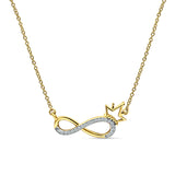 Infinity Diamond Necklace 14K Yellow Gold 0.07ct Wholesale