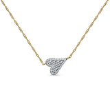 Diamond Sideways Heart Necklace 14K Yellow Gold 0.09ct Wholesale