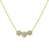 Diamond Pendant Flower Necklace 14K Yellow Gold 0.14ct Wholesale