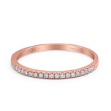 14K Rose Gold 0.11ct Round 1.4mm G SI Half Eternity Art Deco Band Diamond Engagement Wedding Ring Size 6.5