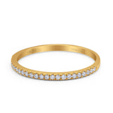 14K Yellow Gold 0.11ct Round 1.4mm G SI Half Eternity Art Deco Band Diamond Engagement Wedding Ring