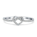 Heart Knot Ring- White Gold 