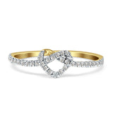 heart knot ring - yellow Gold