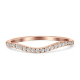 Diamond Contour Curved Wedding Band Half Eternity 14K Rose Gold 0.23ct Wholesale