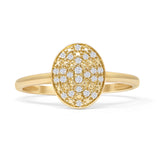 Oval Cluster 0.09ct Natural Diamond Elegant Ring 14K Yellow Gold Wholesale