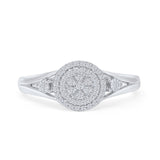 Split Shank Halo Round Natural Diamond Ring 14K White Gold Wholesale
