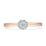 Diamond Cluster Ring Round Flower 14K Rose Gold 0.17ct Wholesale