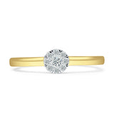 Diamond Cluster Ring Round Flower 14K Yellow Gold 0.17ct Wholesale