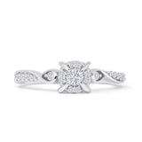 Halo Infinity Shank 0.26ct Natural Diamond Round Engagement Ring 14K White Gold Wholesale