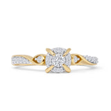 Halo Infinity Shank 0.26ct Natural Diamond Round Engagement Ring 14K Yellow Gold Wholesale