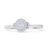 Cluster Diamond Ring 0.15ct Oval Shaped Natural 14K White Gold Wholesale