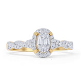 Infinity Twisted 0.35ct Diamond Oval Engagement Ring 14K Yellow Gold Wholesale