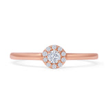 Halo Solitaire Bridal Ring 0.20ct Round Natural Diamond 14K Rose Gold Wholesale