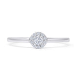 Halo Solitaire Bridal Ring 0.20ct Round Natural Diamond 14K White Gold Wholesale