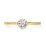 Halo Solitaire Bridal Ring 0.20ct Round Natural Diamond 14K Yellow Gold Wholesale