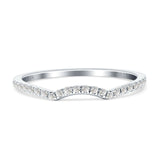 Half Eternity Contour Curved Diamond Wedding Band 14K White Gold 0.13ct Wholesale