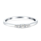 Minimalist Five Round Diamond Stackable Wedding Band 14K White Gold 0.10ct Wholesale