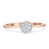 Hexagon Shaped Diamond Wedding Ring 14K Rose Gold 0.10ct Wholesale