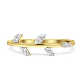 Leaf Diamond Statement Ring 14K Yellow Gold 0.10ct Wholesale