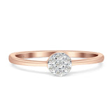 Minimalist Round Cluster Diamond Wedding Ring 14K Rose Gold 0.10ct Wholesale