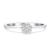 Minimalist Round Cluster Diamond Wedding Ring 14K White Gold 0.10ct Wholesale