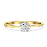 Minimalist Round Cluster Diamond Wedding Ring 14K Yellow Gold 0.10ct Wholesale