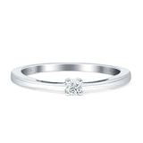 Solitaire Round Diamond Statement Ring 14K White Gold 0.08ct Wholesale