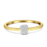 Diamond Cluster Ring Accent Square Statement 14K Yellow Gold 0.06ct Wholesale