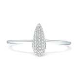 Diamond Teardrop Pear Ring 14K White Gold 0.09ct Wholesale