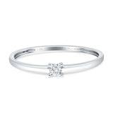 Diamond Solitaire Ring Princess Statement 14K White Gold 0.08ct Wholesale