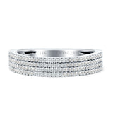 Diamond Stackable Ring Four Row Half Eternity 14K White Gold 0.25ct Wholesale