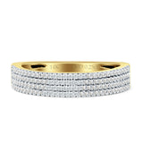 Diamond Stackable Ring Four Row Half Eternity 14K Yellow Gold 0.25ct Wholesale