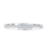 Half Eternity Cluster Ring Halo Natural Diamond 14K White Gold Wholesale