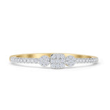 Half Eternity Cluster Ring Halo Natural Diamond 14K Yellow Gold Wholesale