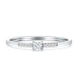 Princess Cut Diamond Ring Solitaire Accent 14K White Gold 0.10ct Wholesale