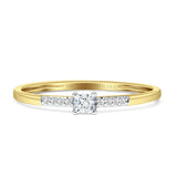Princess Cut Diamond Ring Solitaire Accent 14K Yellow Gold 0.10ct Wholesale