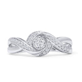 Infinity Swirl 0.26ct Natural Diamond Round Engagement Ring 14K White Gold Wholesale