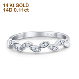 14K White Gold Diamond Half Eternity Band Engagement Ring 0.11ct Size 6.5