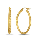 14K Yellow Gold 1.5mm Thickness Hoop Huggie Earrings - 4 Different Size Available Best Anniversary Birthday Gift for Her